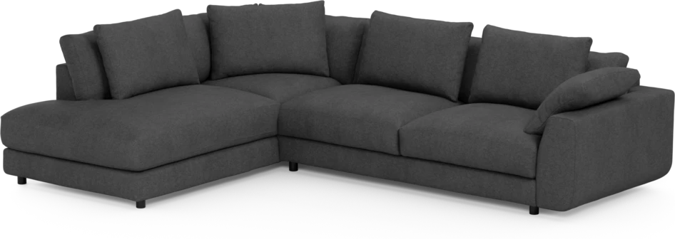 Amie - 3-sits med divan vänster - Svart