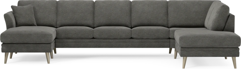 Eden - 3-sits soffa med schäslong vänster och divan höger - Grå