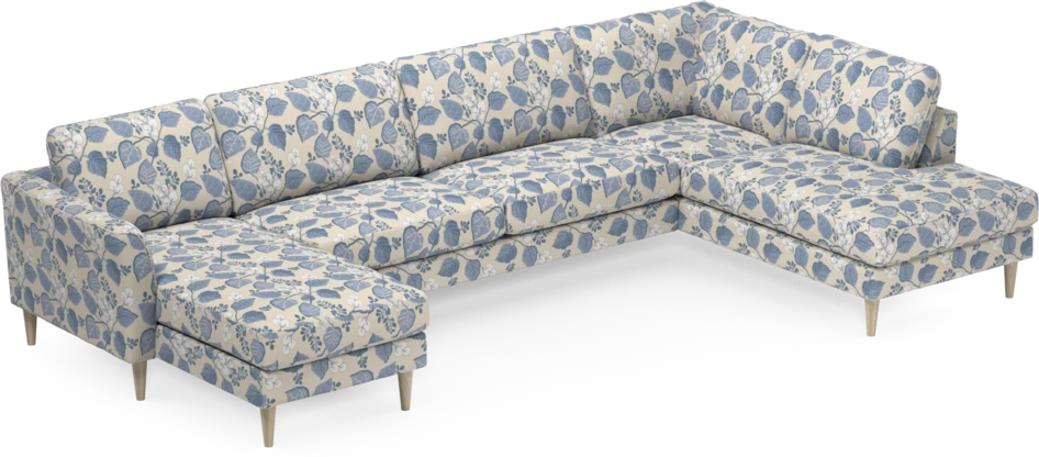 Bridge - 3-sits soffa med schäslong vänster och divan höger - Blå
