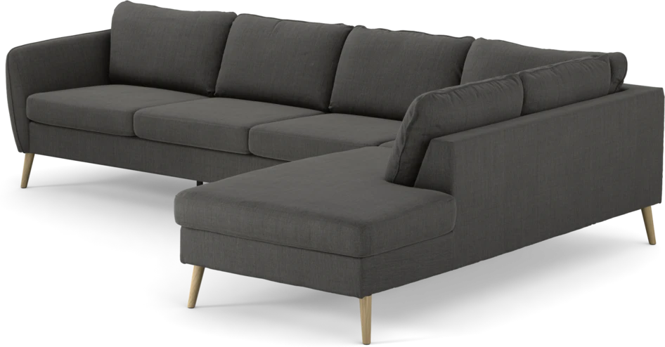 County - 3-sits soffa med divan höger - Grå