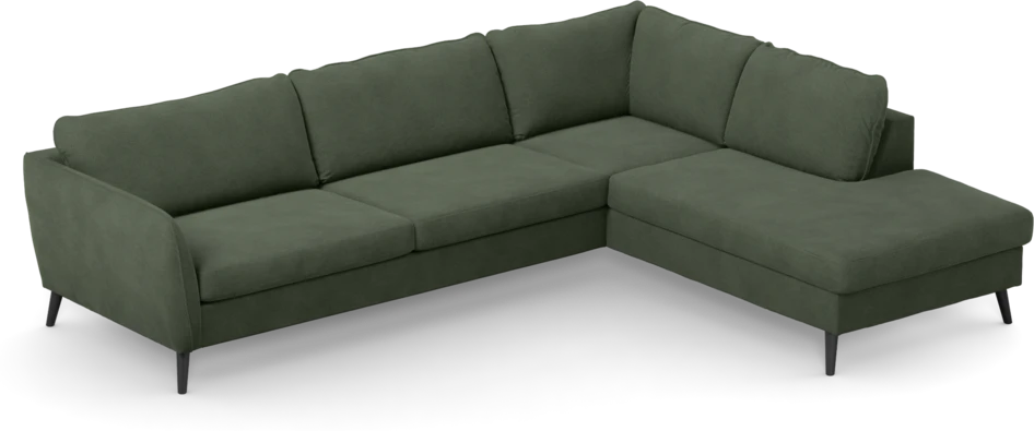 County - 2,5-sits soffa med divan höger - Grön