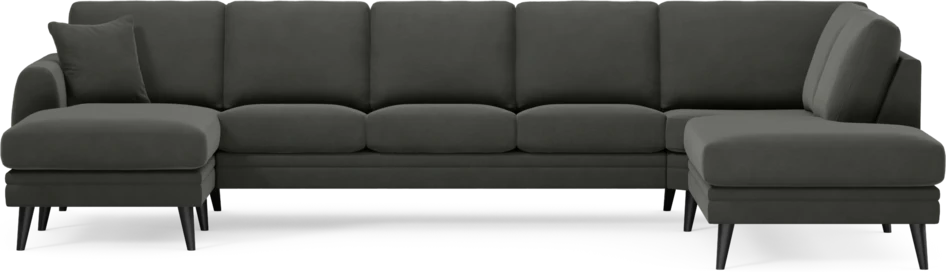 Eden - 3-sits soffa med schäslong vänster och divan höger - Grå