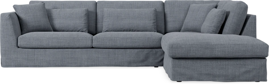 Willow - 3-sits soffa med divan höger, med kappa - Blå