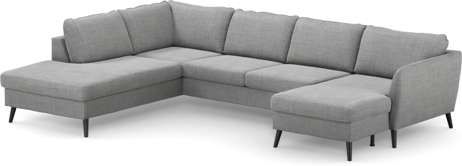 County - 3-sits soffa med divan vänster och schäslong höger - Grå