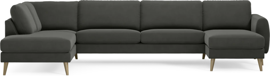 Bridge - 3-sits soffa med divan vänster och schäslong höger - Grå