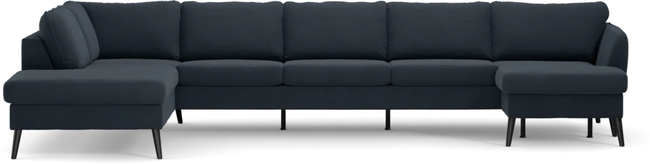 County - 4-sits soffa med divan vänster och schäslong höger - Blå