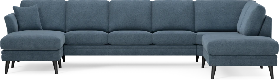 Eden - 3-sits soffa med schäslong vänster och divan höger - Blå