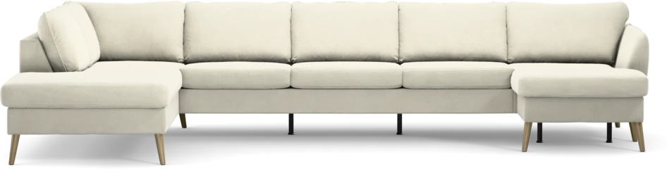 County - 4-sits soffa med divan vänster och schäslong höger - Vit