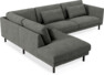 Willow - 3-sits soffa med divan vänster, fast klädsel - Grå