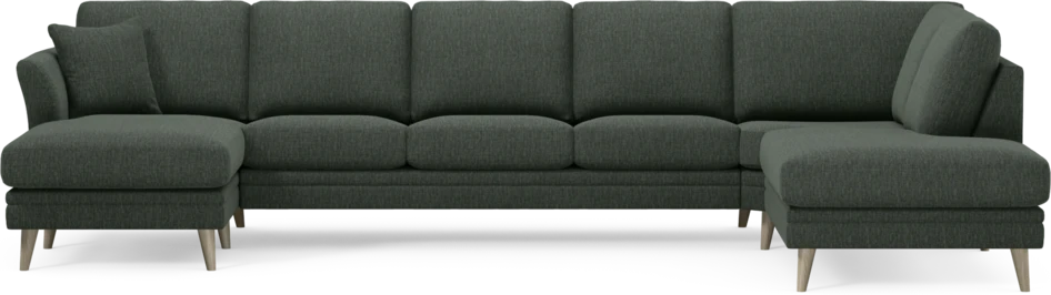 Eden - 3-sits soffa med schäslong vänster och divan höger - Grön