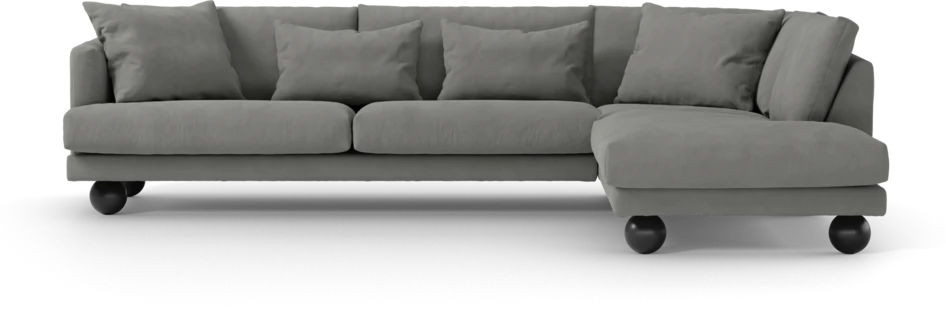 Harper - 3-sits soffa med divan höger - Grå