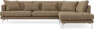 Harper - 3-sits soffa med divan höger - Brun
