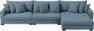 Rossi - 4-sits soffa med schäslong XL höger - Blå