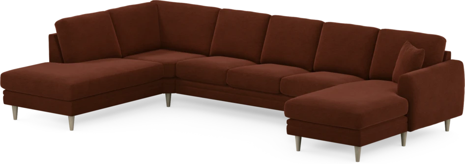 Eden - 3-sits soffa med divan vänster och schäslong höger - Orange