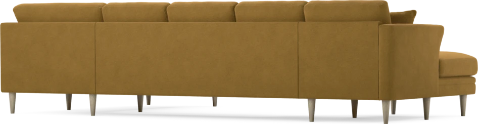 Eden - 3-sits soffa med schäslong vänster och divan höger - Gul