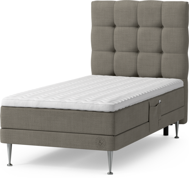 Särö Comfort - Ställbar säng, enkelsäng med bäddmadrass och Ruta sänggavel