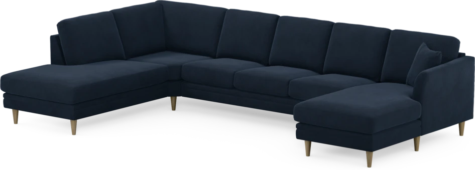 Eden - 3-sits soffa med divan vänster och schäslong höger - Blå