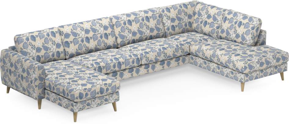 Bridge - 3-sits soffa med schäslong vänster och divan höger - Blå