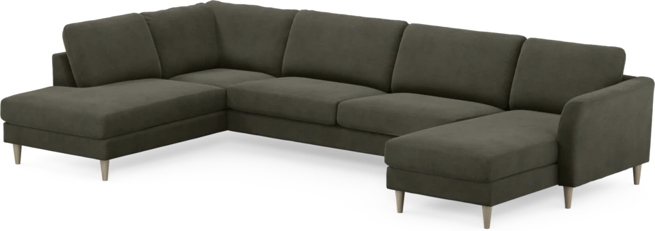 Bridge - 3-sits soffa med divan vänster och schäslong höger - Grå