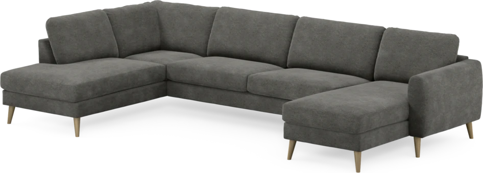 Bridge - 3-sits soffa med divan vänster och schäslong höger - Grå