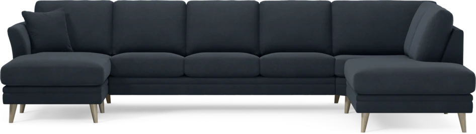 Eden - 3-sits soffa med schäslong vänster och divan höger - Blå