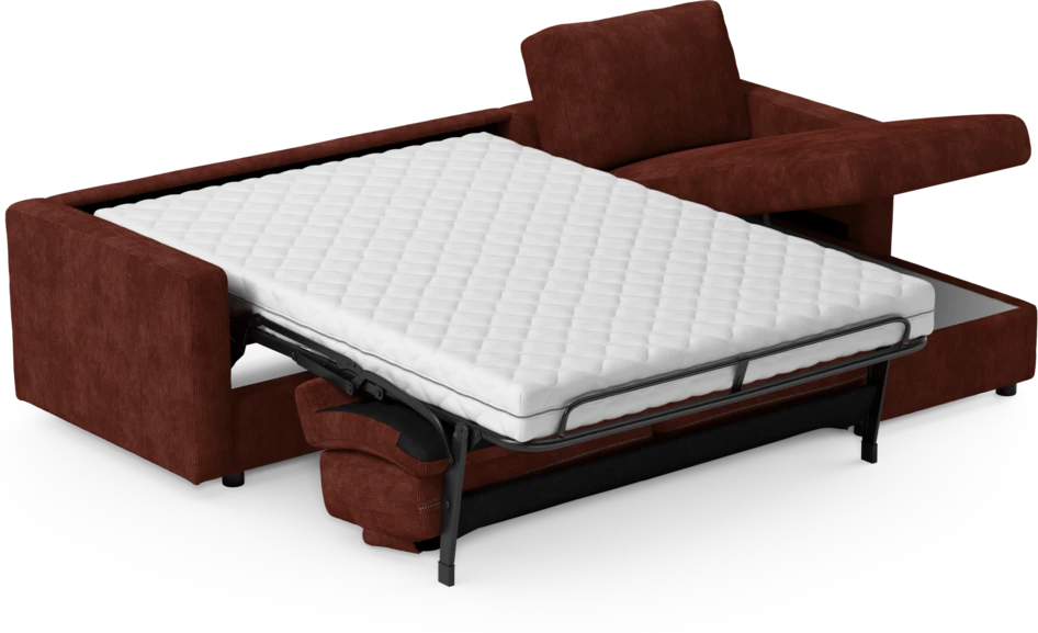 Lindö - Bäddsoffa 2,5-sits med schäslong, vändbar - Röd