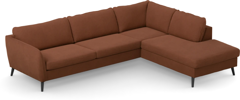 County - 2,5-sits soffa med divan höger - Orange