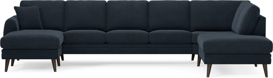 Eden - 3-sits soffa med schäslong vänster och divan höger - Blå