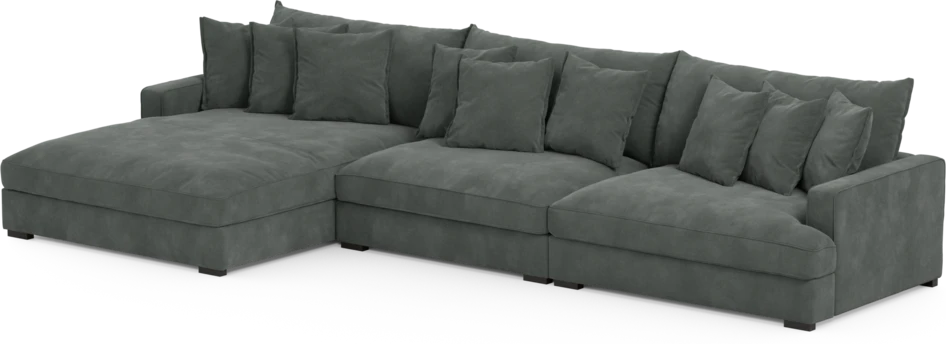 Rossi - 4-sits soffa med schäslong XL vänster - Grå