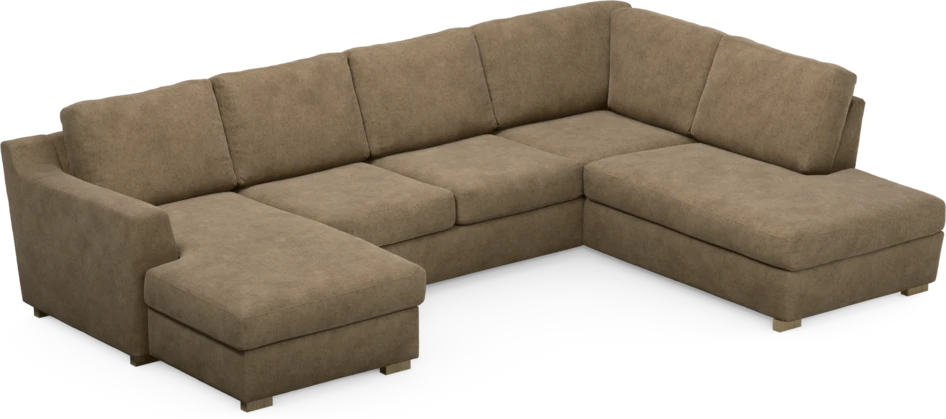 Friday - 3-sits soffa med schäslong vänster och divan höger - Brun