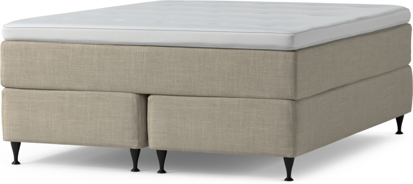 Delux Exclusive - Kontinentalsäng, dubbelsäng med bäddmadrass och sängben - Beige