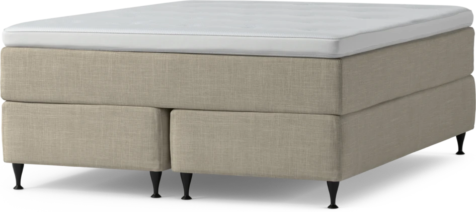 Delux Exclusive - Kontinentalsäng, dubbelsäng med bäddmadrass och sängben - Beige