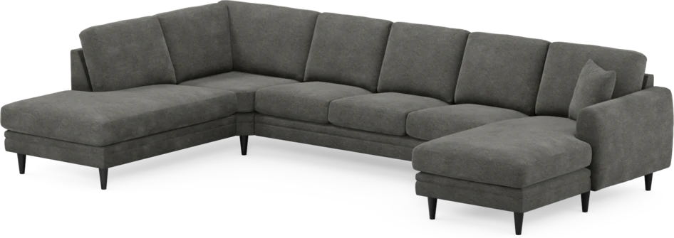 Eden - 3-sits soffa med divan vänster och schäslong höger - Grå