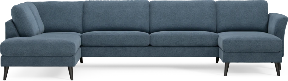 Bridge - 3-sits soffa med divan vänster och schäslong höger - Blå