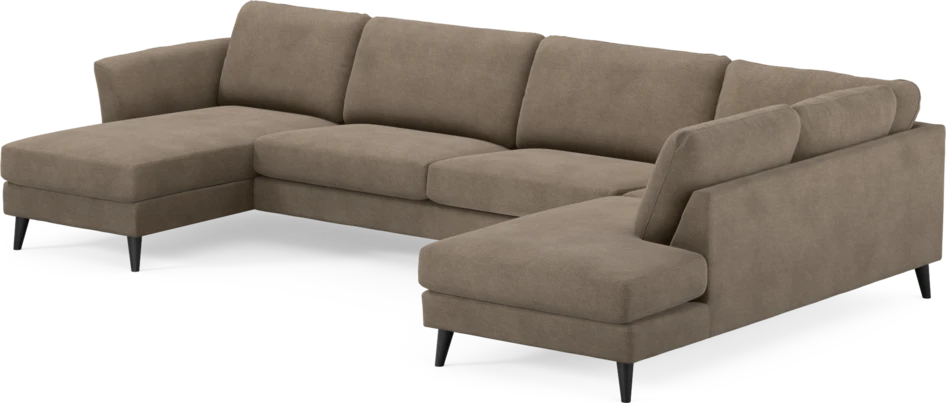 Bridge - 3-sits soffa med schäslong vänster och divan höger - Brun