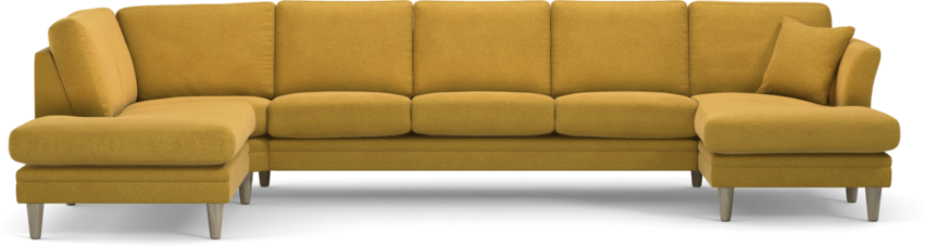 Eden - 3-sits soffa med divan vänster och schäslong höger - Gul