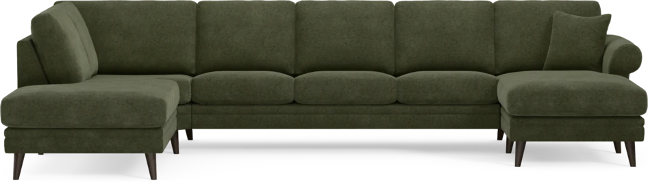 Eden - 3-sits soffa med divan vänster och schäslong höger - Grön