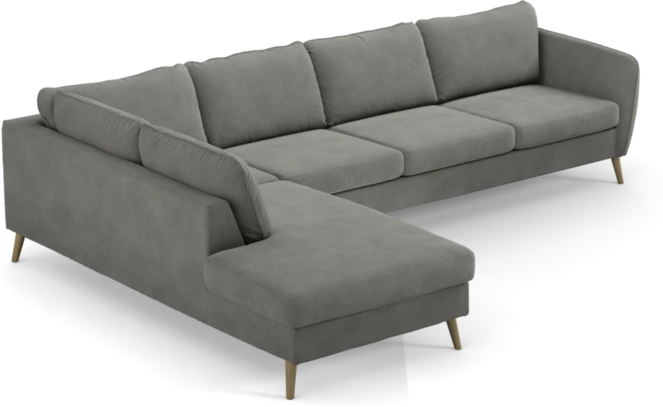 County - 3-sits soffa med divan vänster - Grå