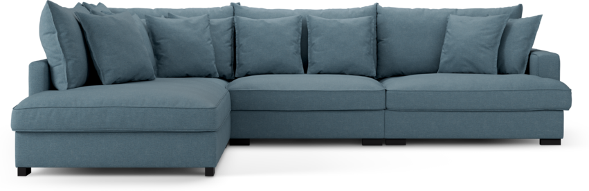Rossi - 3-sits soffa med divan vänster - Blå