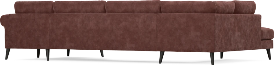Bridge - 3-sits soffa med divan vänster och schäslong höger - Röd