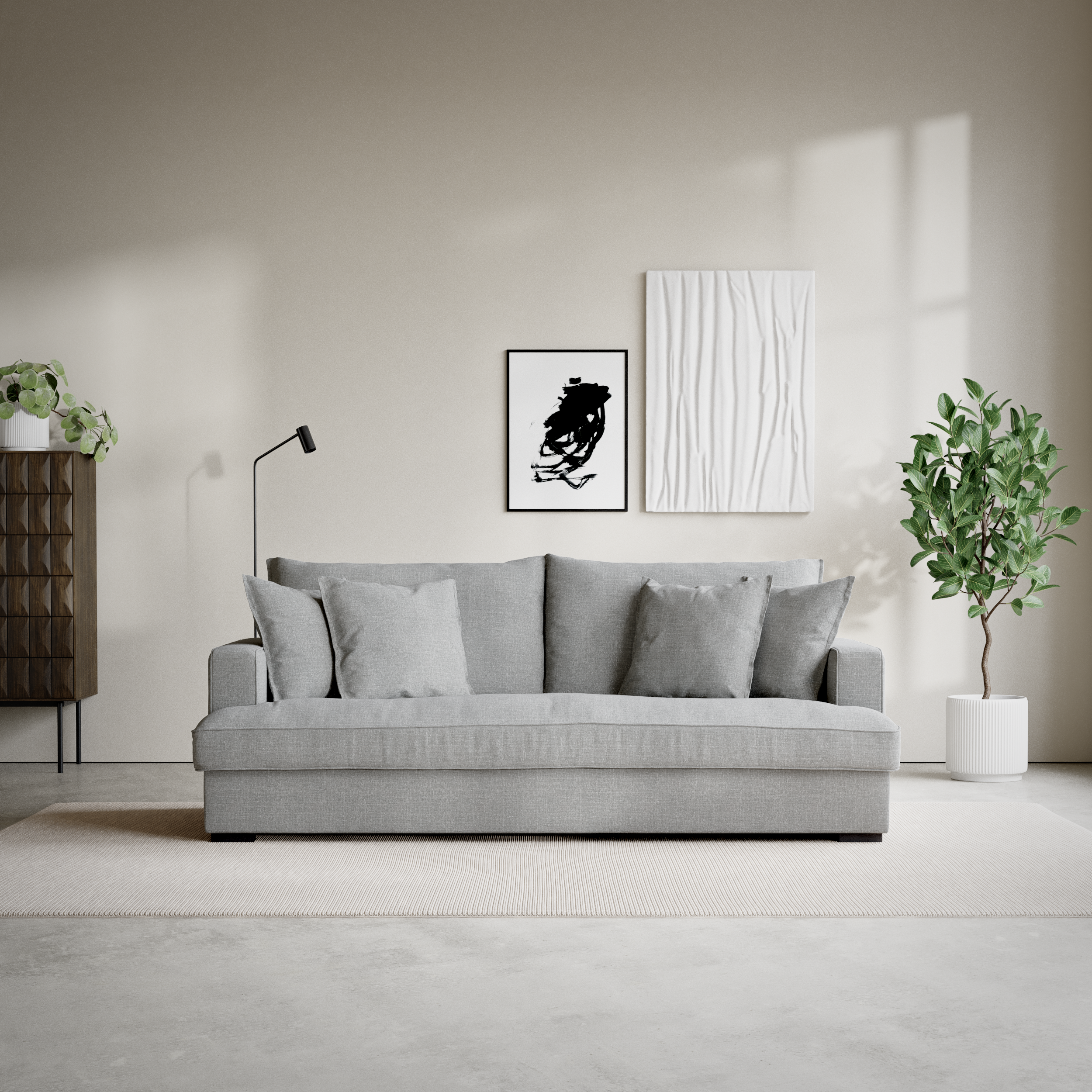 Mila - 3-sits soffa, hel dyna - inspiration