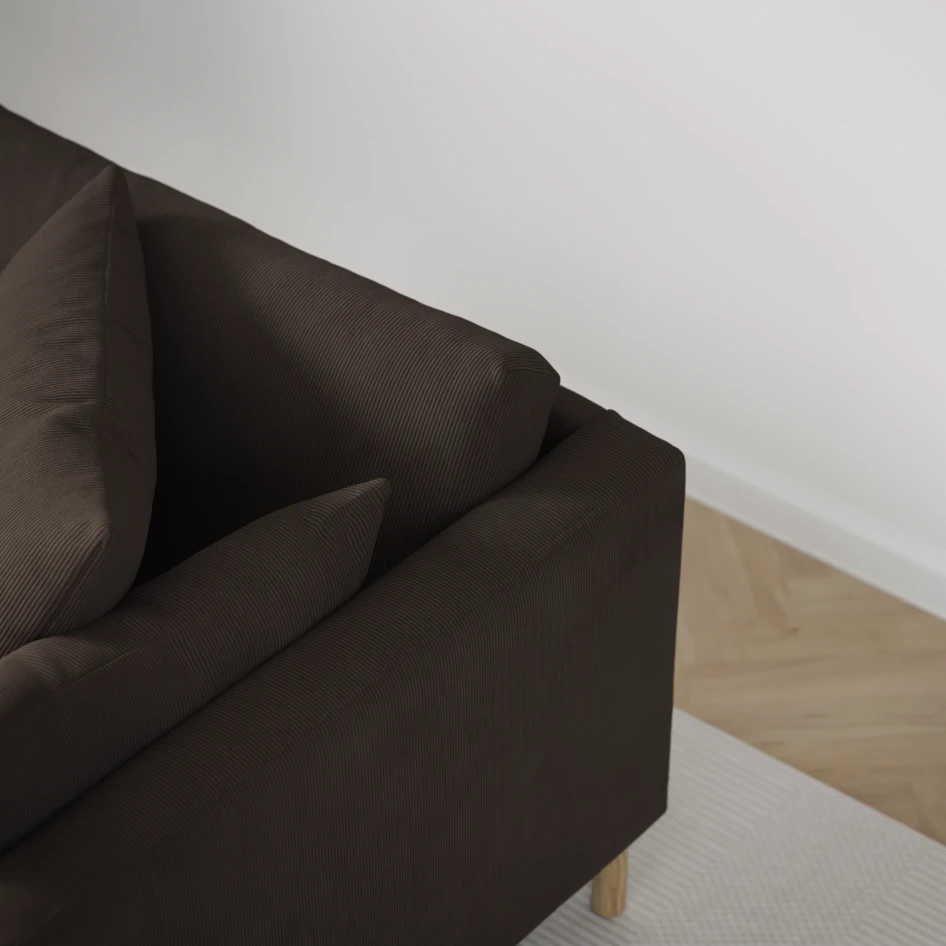 Harper - 3-sits soffa, hel dyna - Brun