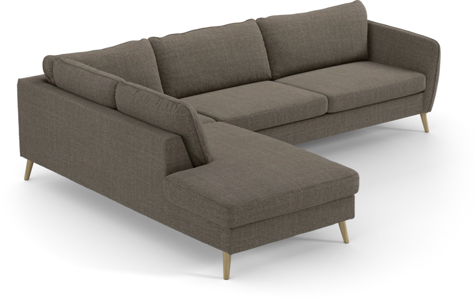 County - 2,5-sits soffa med divan vänster - Brun