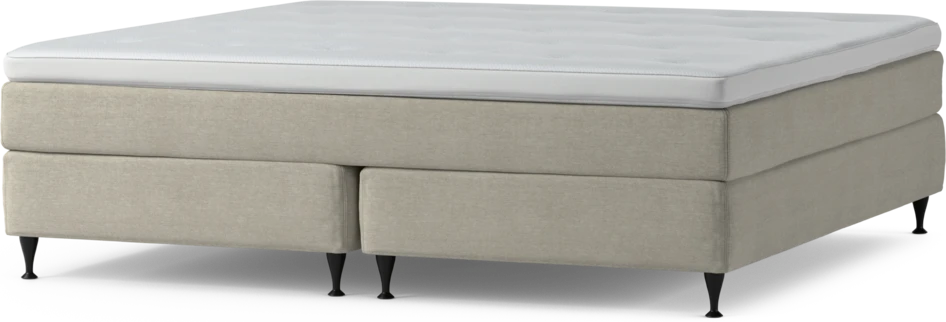 Delux Sense - Kontinentalsäng, dubbelsäng med bäddmadrass och sängben - Beige