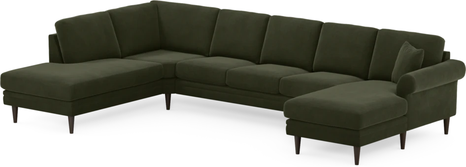 Eden - 3-sits soffa med divan vänster och schäslong höger - Grön