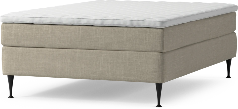 Delux Sense - Kontinentalsäng, enkelsäng 140 cm med bäddmadrass och sängben - Beige