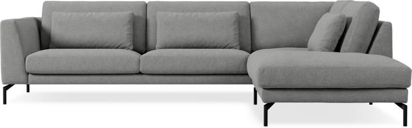 Willow - 3-sits soffa med divan höger, fast klädsel - Grå