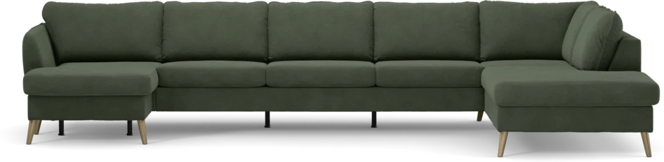 County - 4-sits soffa med schäslong vänster och divan höger - Grön