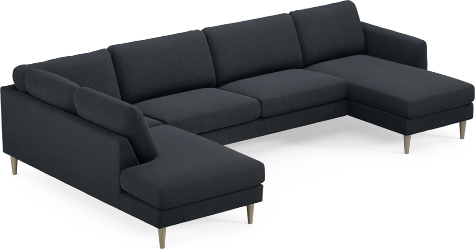 Bridge - 3-sits soffa med divan vänster och schäslong höger - Blå