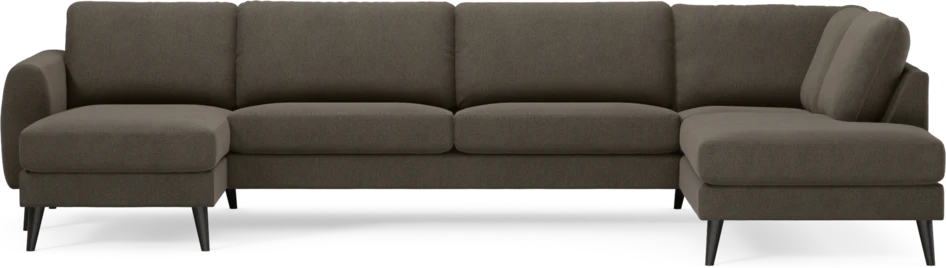 Bridge - 3-sits soffa med schäslong vänster och divan höger - Brun